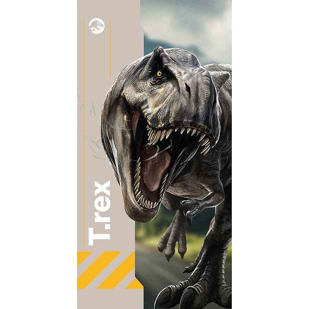 Šedá bavlněná dětská osuška 70x140 cm Jurassic World "Rebirth" – Jerry Fabrics