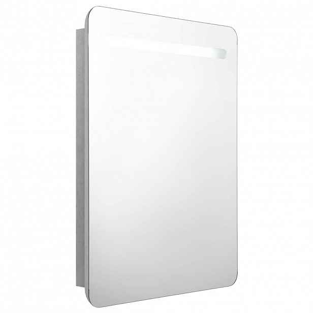 vidaXL LED koupelnová skříňka se zrcadlem betonově šedá 60x11x80 cm