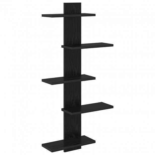 vidaXL Nástěnná floating polička Černý dub 48,5 x 15 x 101 cm