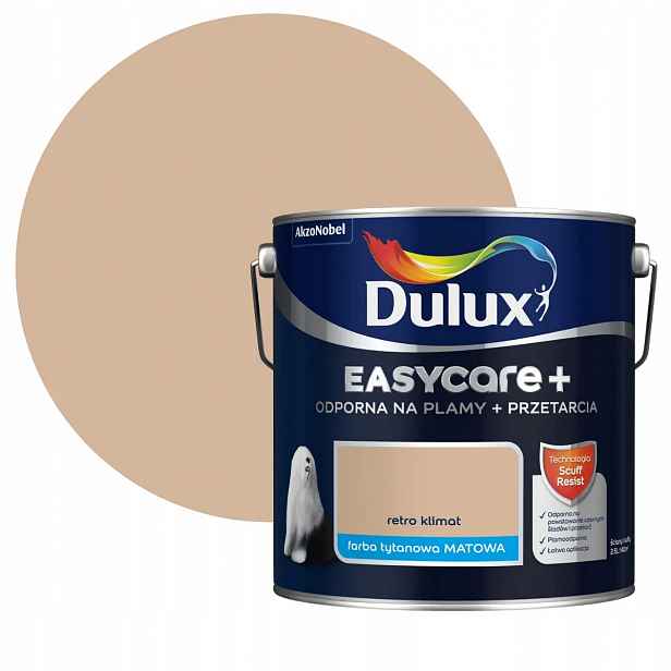 Dulux EasyCare Plus Barva Odolná Proti Drhnutí Retro Klima 2,5L