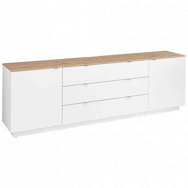 MID.YOU NÍZKÁ KOMODA, bílá, dub artisan, 240/77/44 cm