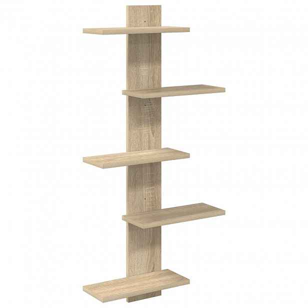 vidaXL Nástěnná floating polička Dub sonoma 48,5 x 15 x 101 cm