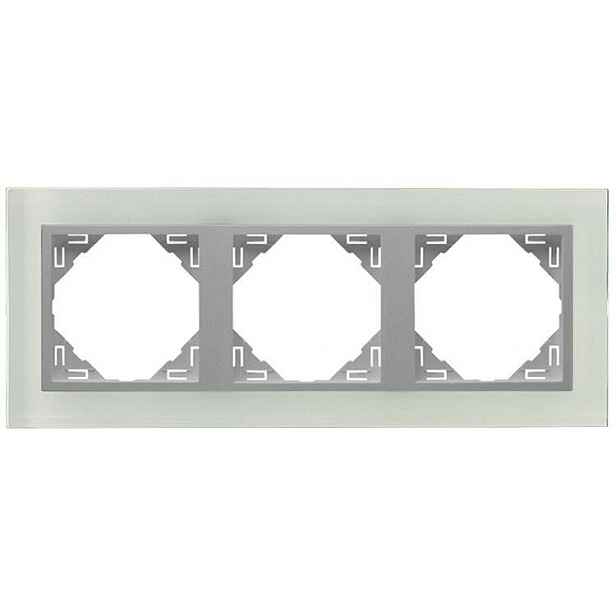Efapel Cristal Rámeček 3-NÁSOBNÝ Sklo Alu 90930 Tca
