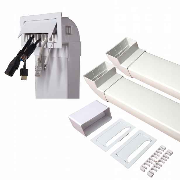 Podomítkový televizní kabelový kanál 110 x 55 mm s omítkovým zakončením