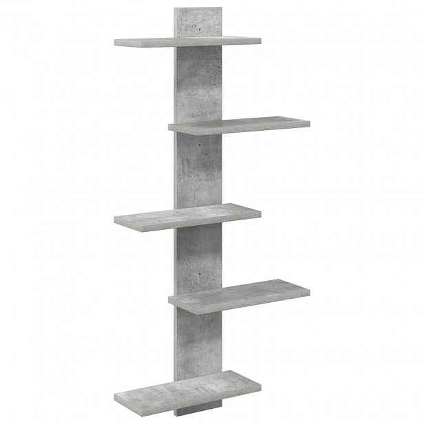 vidaXL Nástěnná floating polička Betonově šedá 48,5 x 15 x 101 cm