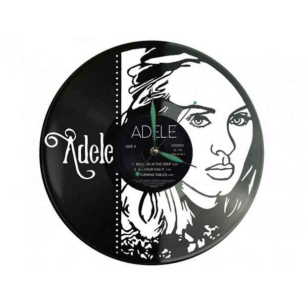 Adele Vinyl Nástěnné hodiny Vinylová deska Unikátní dekorace pro fanoušky hudebníků