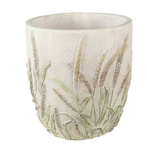 Cementový obal na květináč s jitrocelem Plantain M - Ø16*17 cm Clayre & Eef
