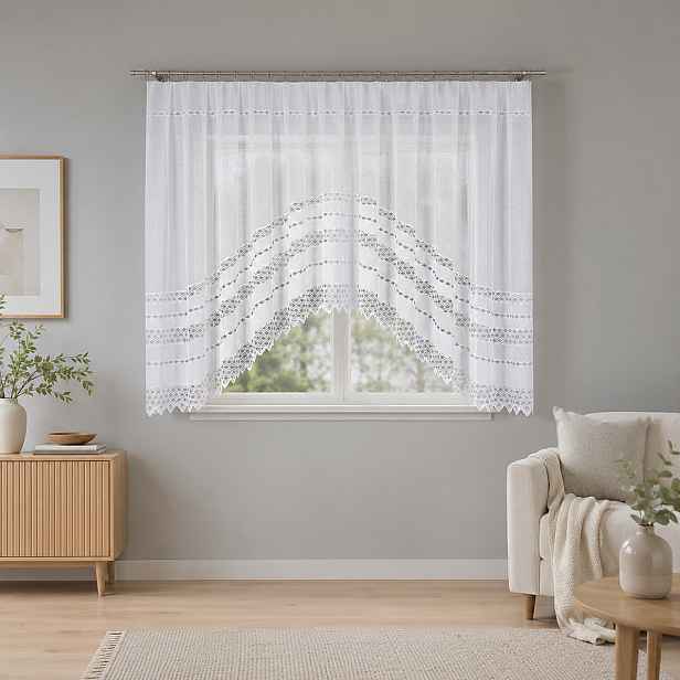 Dekorační oblouková krátká záclona na žabky FILOMENA 170 bílá 340x170 cm MyBestHome