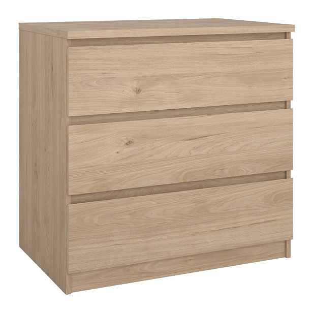 Komoda v dekoru dubu v přírodní barvě 77x76x50 cm Naia – Tvilum
