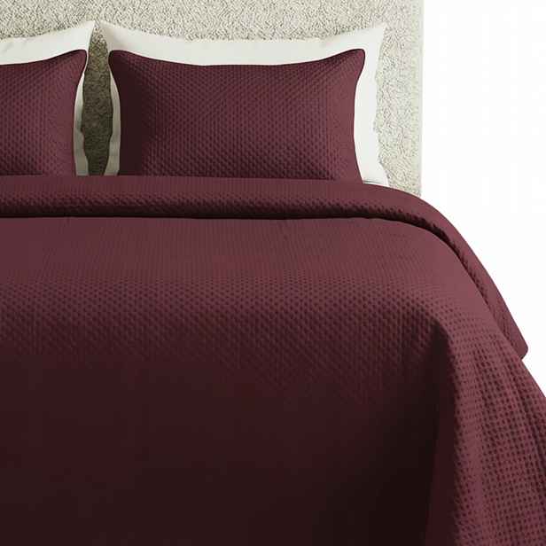 Přikrývka Na Postel Prošívaná Velvet Kapa Deka Pled 200x220 Maya Bordó
