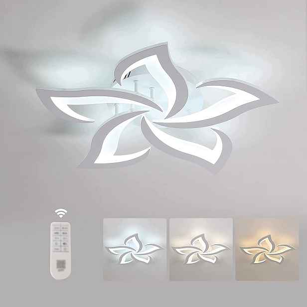Stropní Led lampa lustr moderní 5 ramen s dálkovým ovládáním do obývacího pokoje 40W