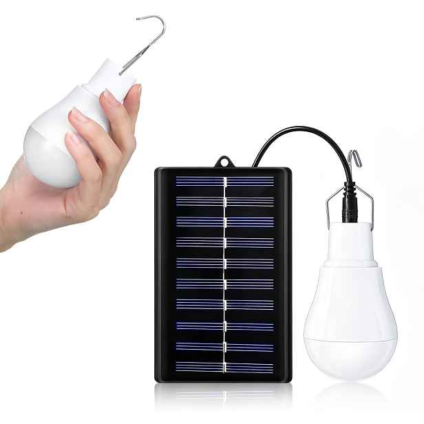 TEMU Solární závěsná LED s odnímatelným solárním panelem a dlouhým napájecím ; Přenosná solární závěsná lampa vhodná pro venkovní kempování, stany,