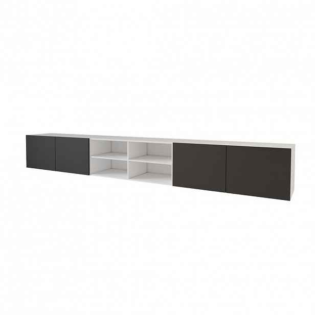 ALTDECOR NÍZKÁ komoda ELIO-W 3x100x40x40 cm – bílá / černá