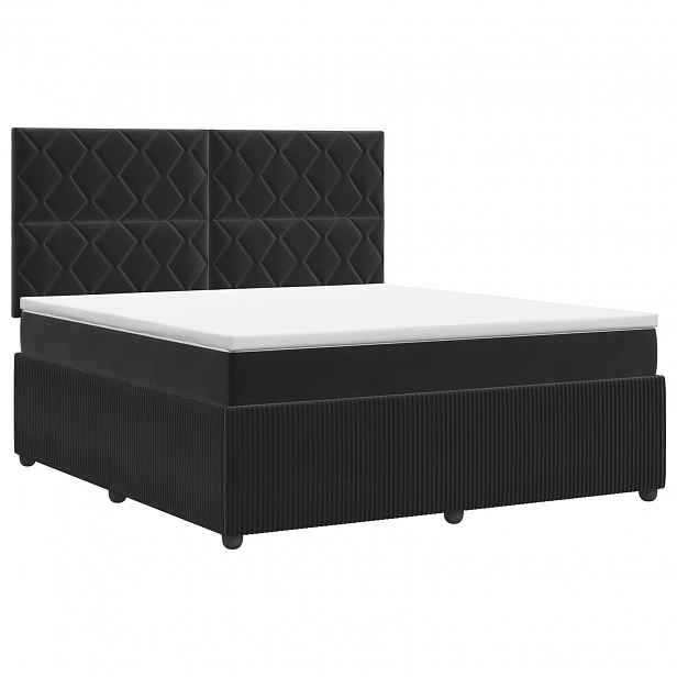 vidaXL Postel boxspring s matrací s čelo Černá 180 x 200 cm Samet