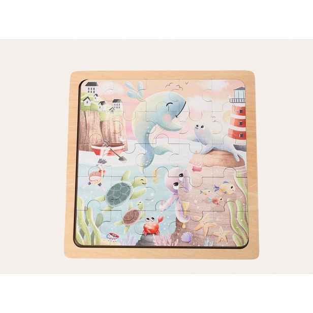 eliNeli Dřevěné puzzle - Mořský svět