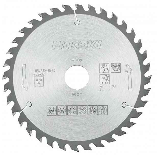 HiKOKI - Pilový kotouč na dřevo 185x30 mm, 36 zubů 752432