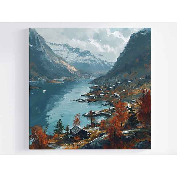 Obraz Na Plátně Canvas Krajina Skandinávie Norsko Fiord Hory Pohled 50x50