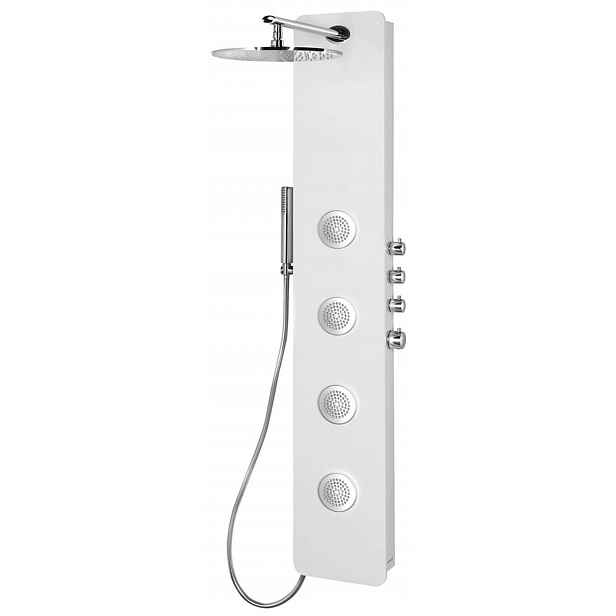 Polysan - Sprchový panel Spirit Round s termostatem 250x1550 mm, bílá 71151