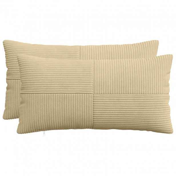 vidaXL Povlak na polštář 2 pcs ALMELO Šedozelená 40 x 70 cm manšestr