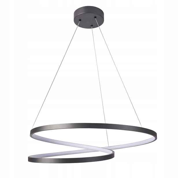 Moderní Led závěsná lampa antracit neutrální barva do obývacího pokoje 60 cm Polux