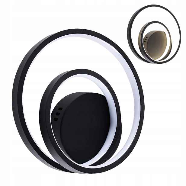 Nástěnné Led svítidlo ring s neutrálním světlem černé 15W Zefira Goldlux