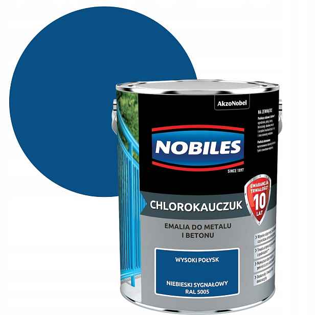 Nobiles Signální Modrý Chlorokaučuk Ral 5005 5L Pro Betonu A Kov