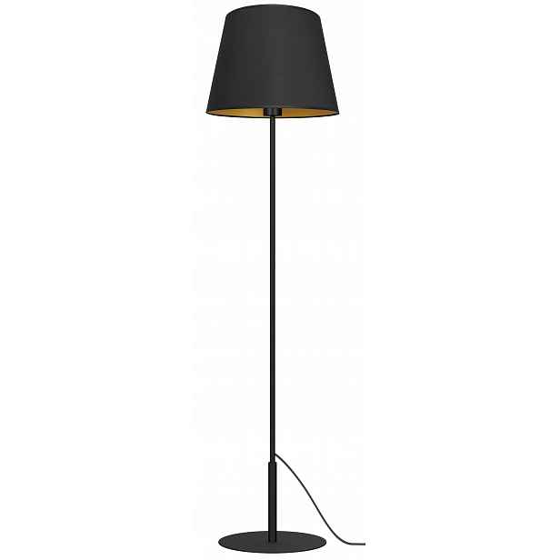 Podlahová lampa Arden Černá Zlatá Abažur 1xE27 154 cm klasická do obývacího pokoje