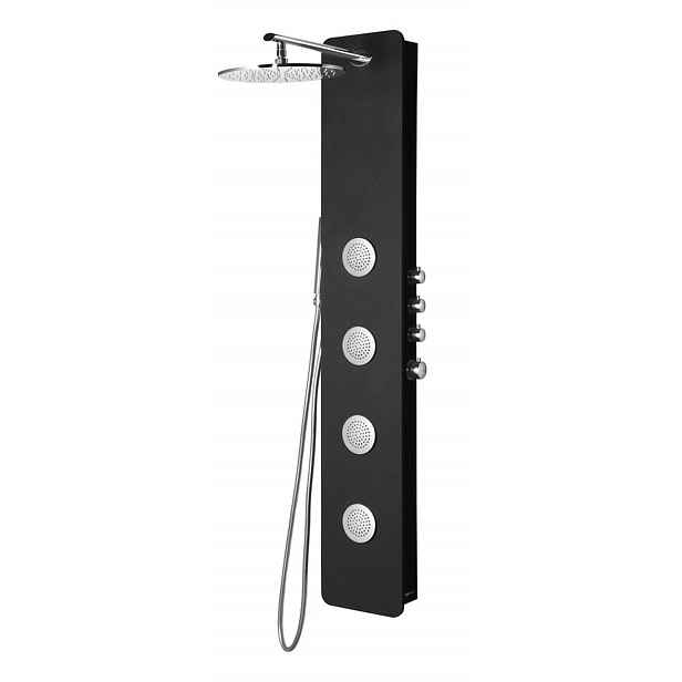 Polysan - Sprchový panel Spirit Round s termostatem 250x1550 mm, černá 71251