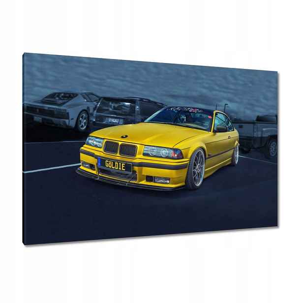 Obrazy 120x80 Zlatý automobil Bmw Auto