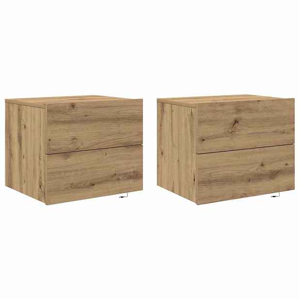 vidaXL Noční skříňka 2 ks Artisanový dub 50 x 39 x 41 cm