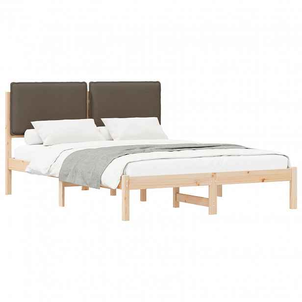 vidaXL Rám postele s čalouněným čelem Taupe 150 x 200 cm