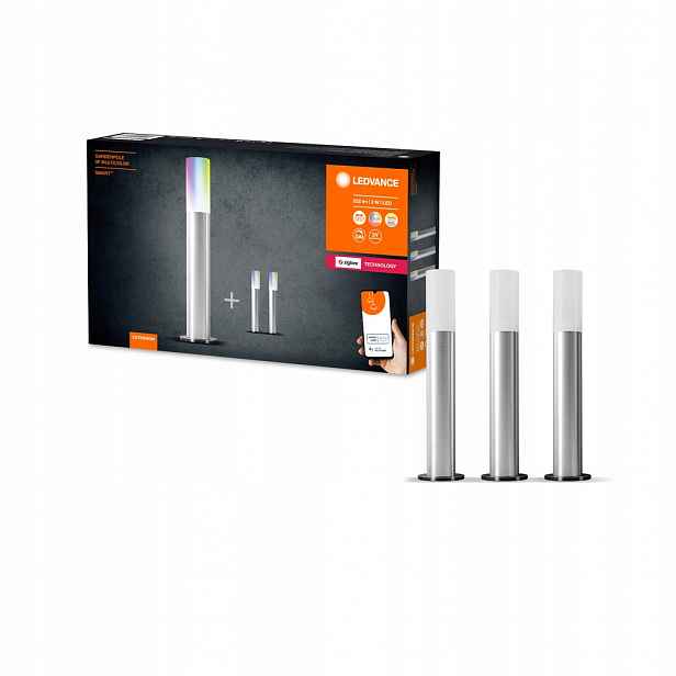 3x Led zahradní lampa Venkovní sloupek 3W Rgbw 3P IP65 Smart+ ZigBee