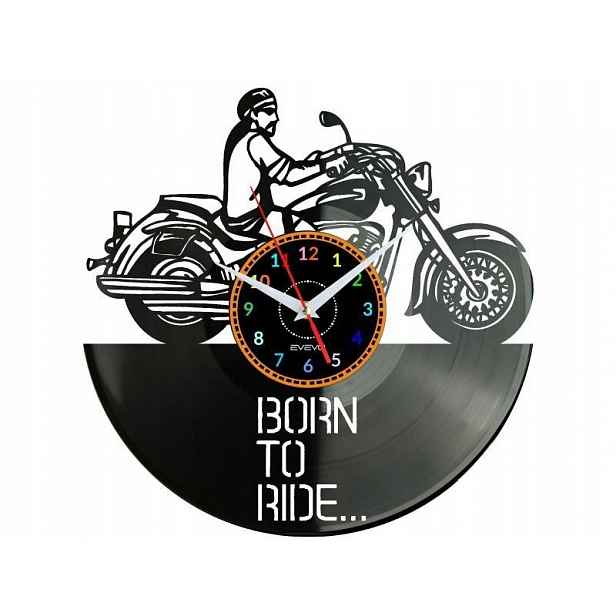 Born To Ride Motor Dekorativní Nástěnné Hodiny Moderní Vinylová Deska Win