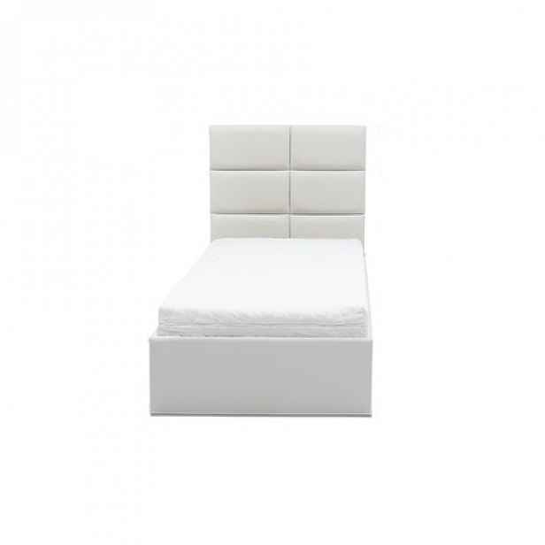 Čalouněná postel TORES II s matrací rozměr 140x200 cm - Eko-kůže Bílá eko-kůže Taštičková matrace