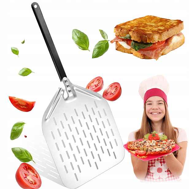 Široká Perforovaná Lopata Na Pizzu A Těsto Z Chleba Dřevěná Rukojeť 30X40 CM