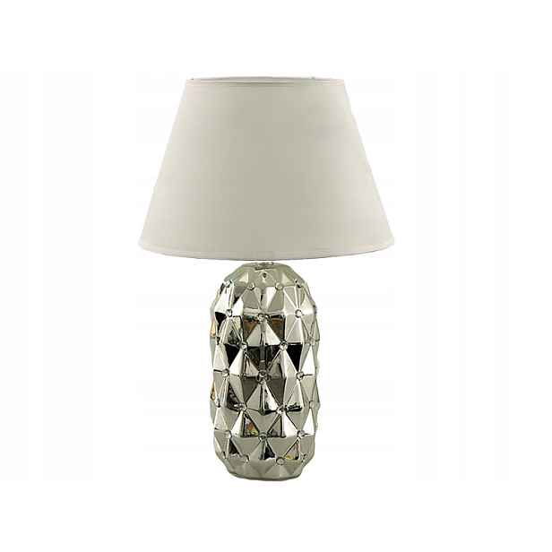Stříbrná lampa, prošívaná, křišťály glamour