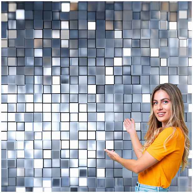 Fototapeta 3D Geometrické Pozadí Stříbrné krystaly 588x260 GTA17W