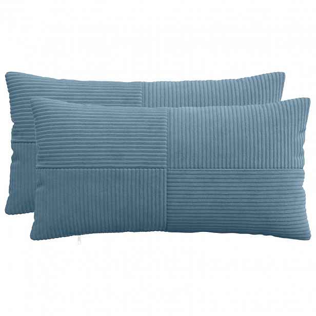 vidaXL Povlak na polštář 2 pcs ALMELO Modrá 40 x 70 cm manšestr
