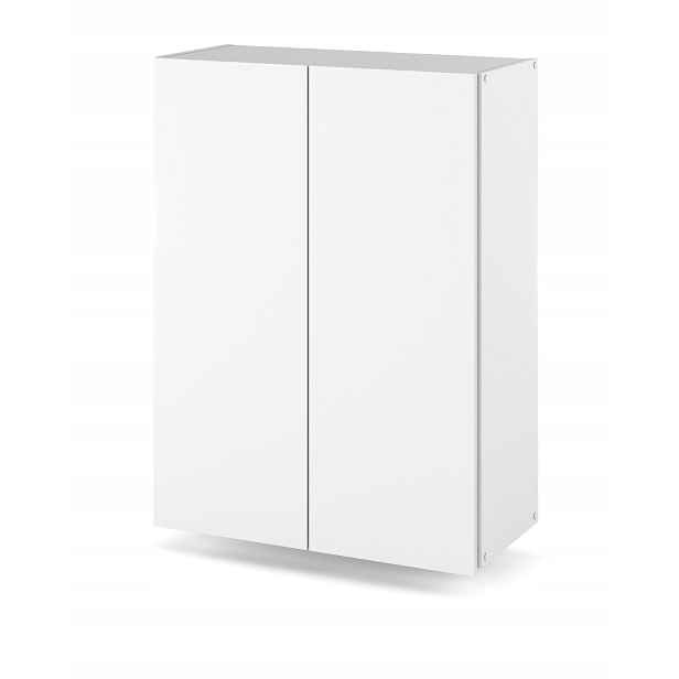 Závěsná Koupelnová Skříňka 60 CM Bílá Matná, Dvoudveřová, Bezúchytková