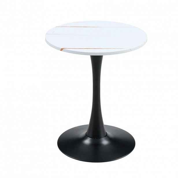 Modfu ODKLÁDACÍ stolek z MDF a kovu 60x60x72 cm bílá/černá s termoformovanou deskou a stabilní středovou podnoží