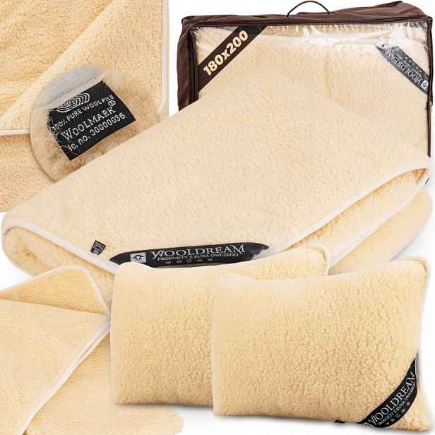 Povlečení 4ks Antialergické 100% Merino Vlna Tumbler 180x200