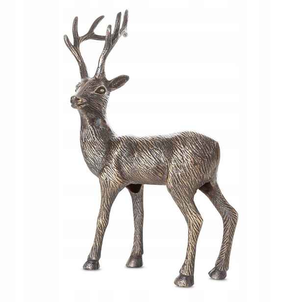 Vánoční figurka 22X9X42 Eurofirany ocelový zlatý sob