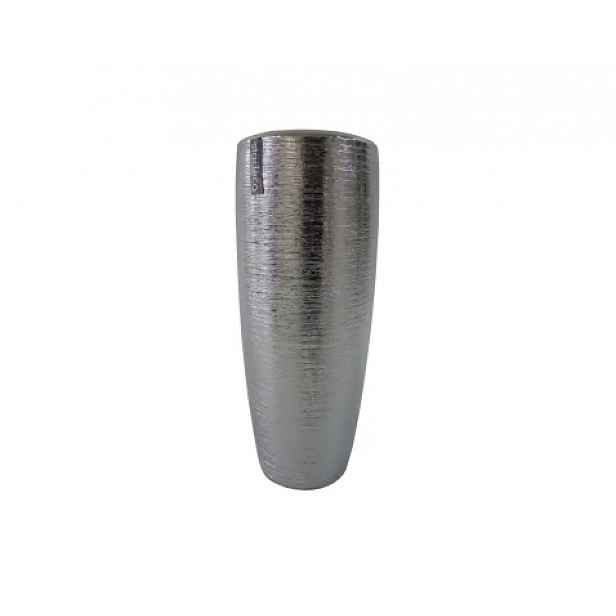 Váza Modern 30 cm, kuželovitá, stříbrná