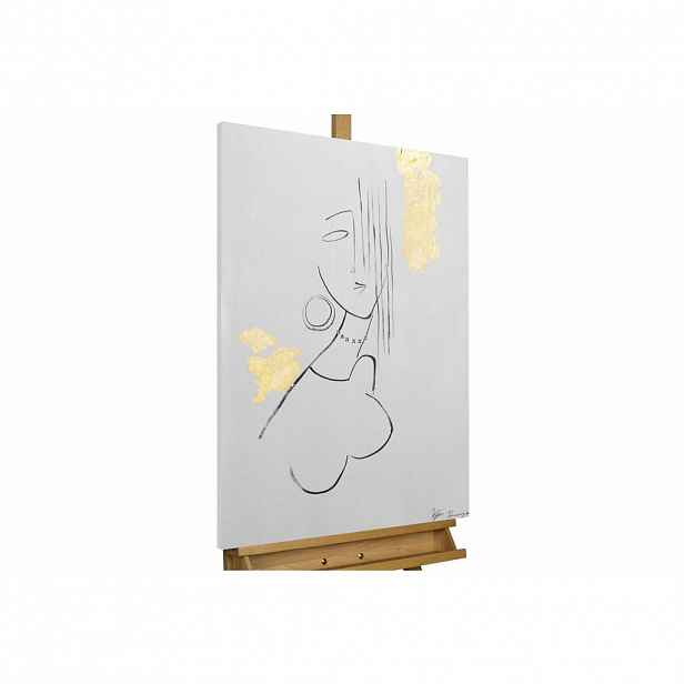 KUNSTLOFT RUČNĚ MALOVANÝ AKRYLOVÝ OBRAZ ČERNÝ, 60/90 CM