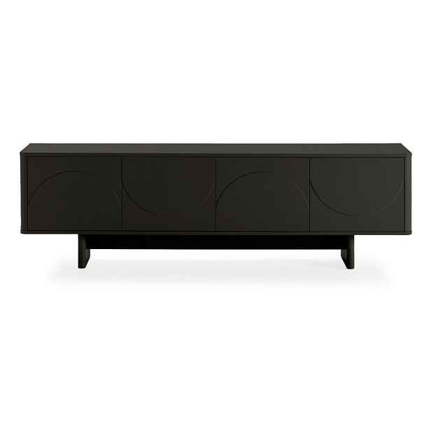 Černý TV stolek 180x55x40 cm Solei – MOME