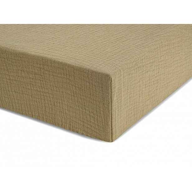 Jednolůžkové prostěradlo z mušelínu 90x200 cm Zvolte barvu: Olivová