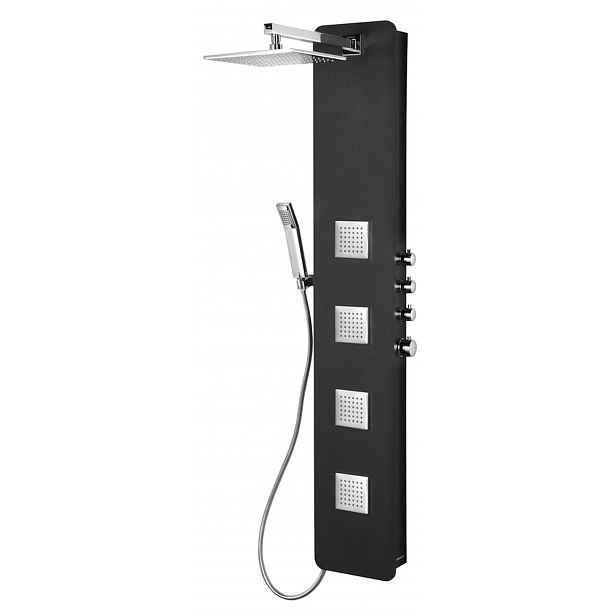 Polysan - Sprchový panel Spirit Square s termostatem 250x1550 mm, černá 81251