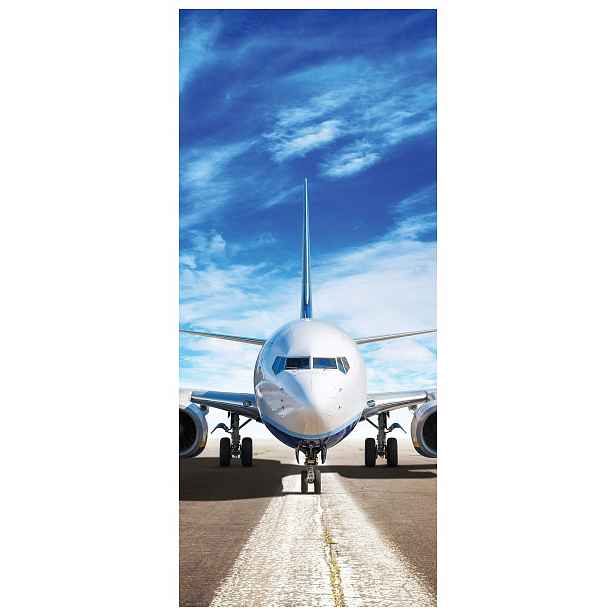 Samolepka Fototapeta Boeing 747 v letu aviace cestování mraky 91x211