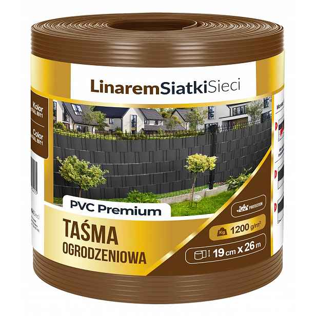 Stínící Panelové Pásy 19x26 m Premium 1200 g Hnědá Na Plotové Panely Uv+