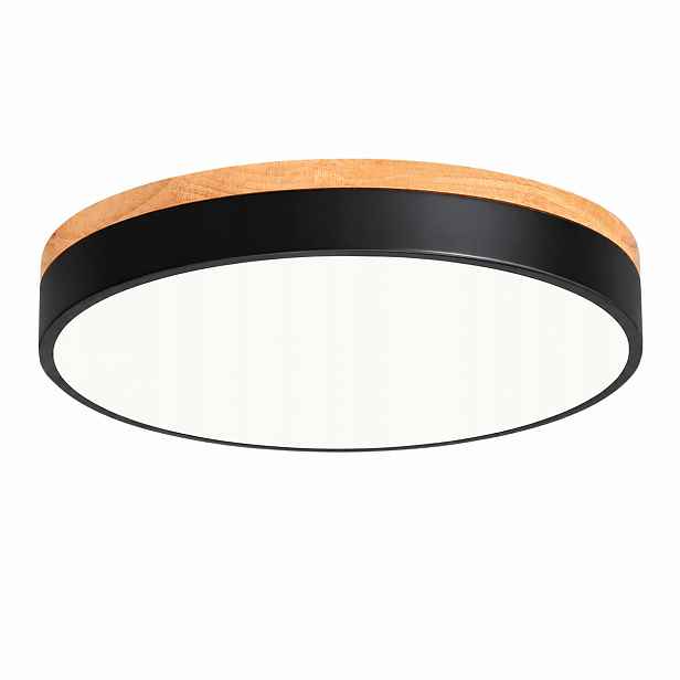 Stropní svítidlo Qamra Led 40 cm černá dřevěná 36W 4000K